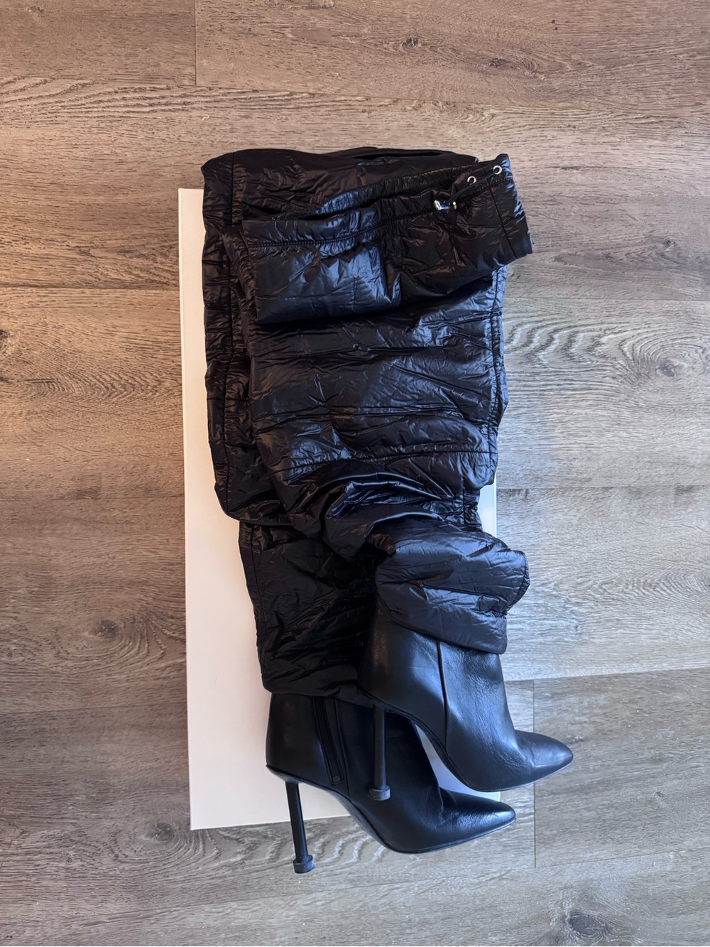 Brandon Blackwood Black Quilted Over-the-Knee Stiletto Boots